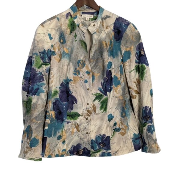Coldwater Creek Jackets & Blazers - Coldwater Creek 18W Floral Print Blazer Jacket Floral Art to Wear